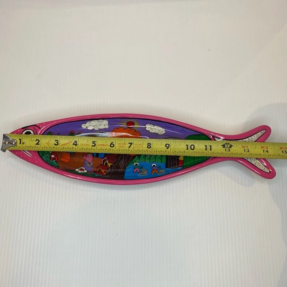 Mexican Pottery Terracotta Fish Folk Art Signed Isidoro Mexico - Picture 6 of 7